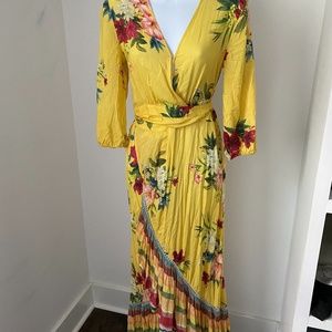 Anthropologie Rio Yellow Floral Dress